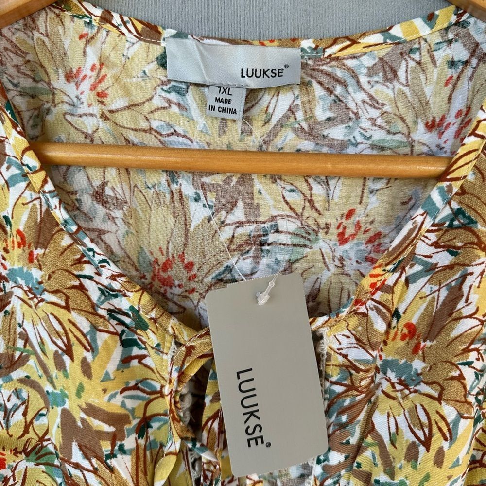 🎉5 for $45🎉 NWT Luukse Top Blouse Shirt Sizd 1XL - Picture 5 of 10